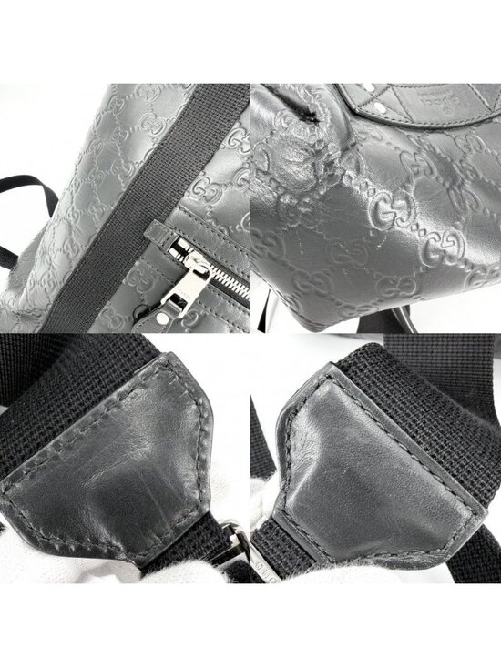 Gucci Backpack Guccissima Black Silver main image 8